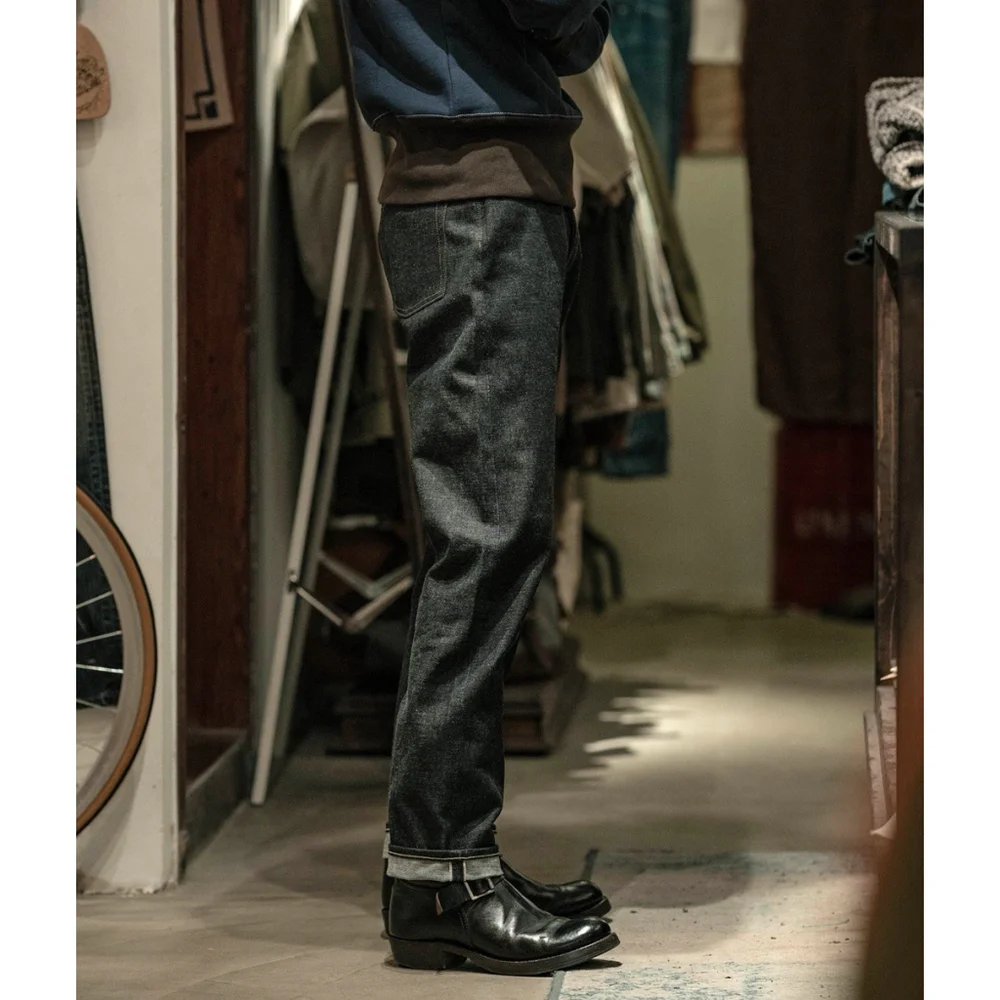 NON STOCK 15oz Raw Denim Selvedge Jeans Regular Fit Straight Rigid Version 30 - Picture 6 of 15